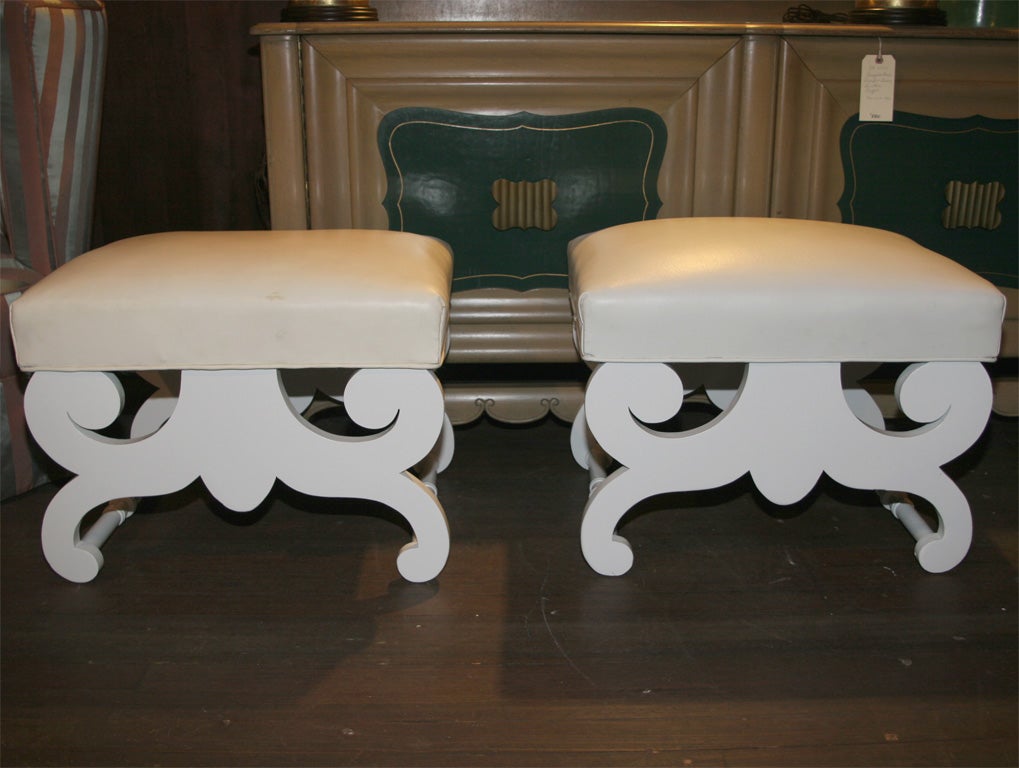 Pair of Dorothy Draper Ottomans