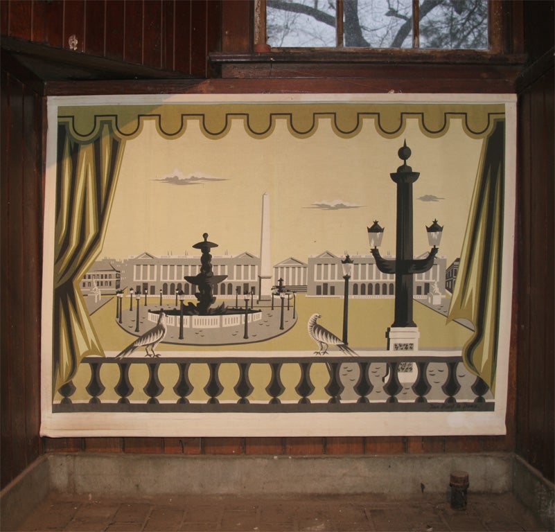 French Silkscreen Wall Hanging