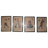Antique Set of Four Golfing Prints