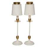 Pair of 60's Tole Candlestick Lamps