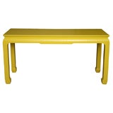 Laquered Fabric Console by Baker