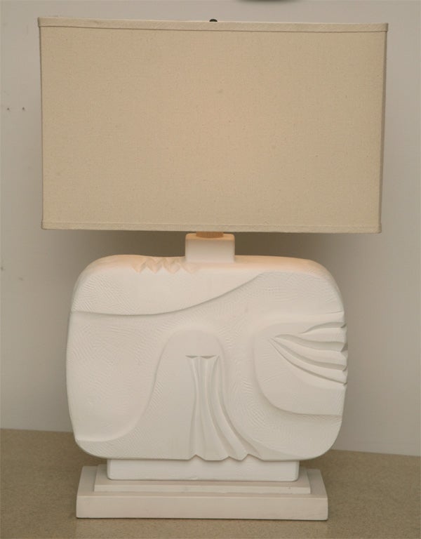 Pair of 80's Scuptural Chalk Lamps