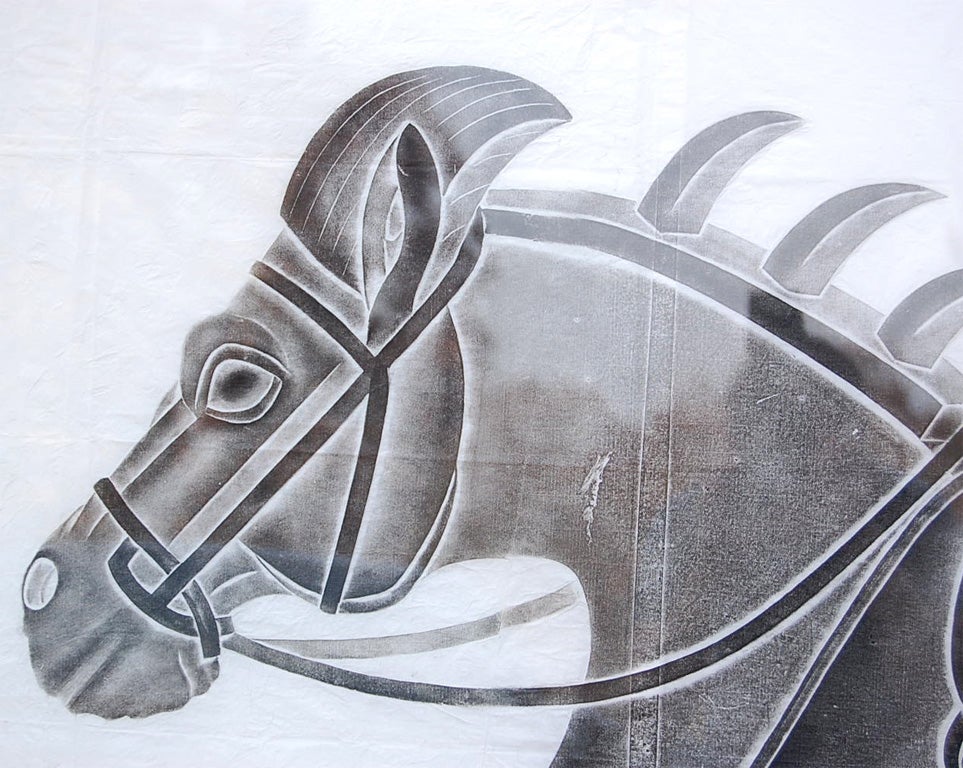 Chinese Stone Rubbing of a Horse For Sale 1
