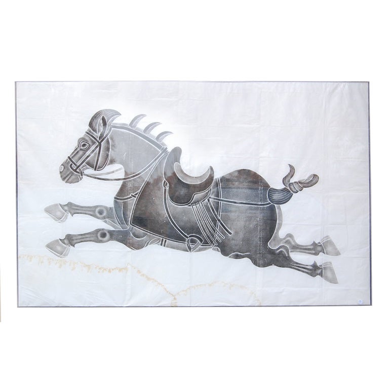 Chinese Stone Rubbing of a Horse For Sale