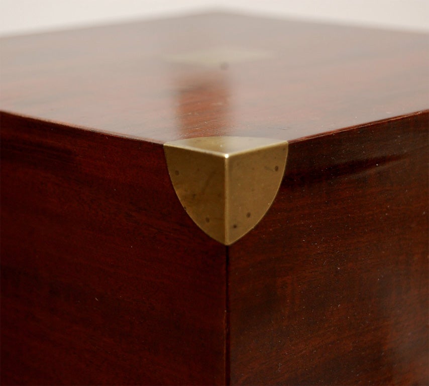 Early 19th Century Mahogany Campaign Traveling Decanter Box 3