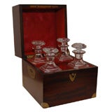 Early 19th Century Mahogany Campaign Traveling Decanter Box