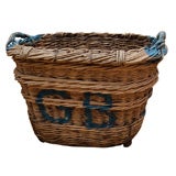 Large French Turn-of-the-Century Champagne Basket