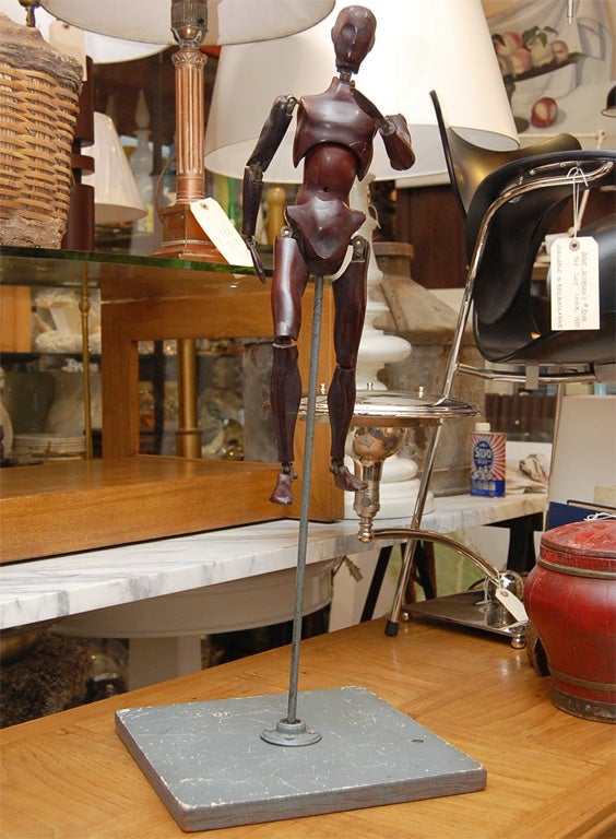 Fabulous articulated man in bakelite on stand