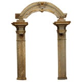 Large Arched Polychrome Door Frame