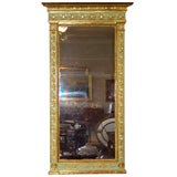 French Classical Gilded and Painted  Pier Mirror Ca. 1820