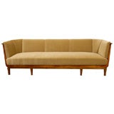 Vintage Swedish Art Deco Birch and Satinwood Sofa in Donghia Wool Mohair