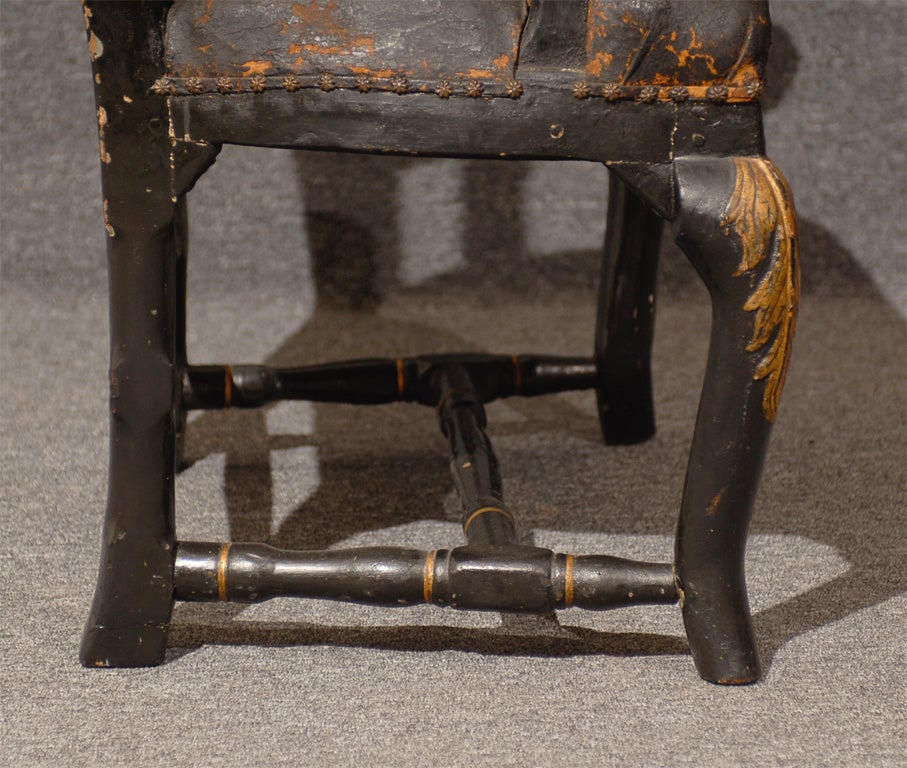 Swedish Baroque Captain's Arm Chair c. 1750 For Sale 3