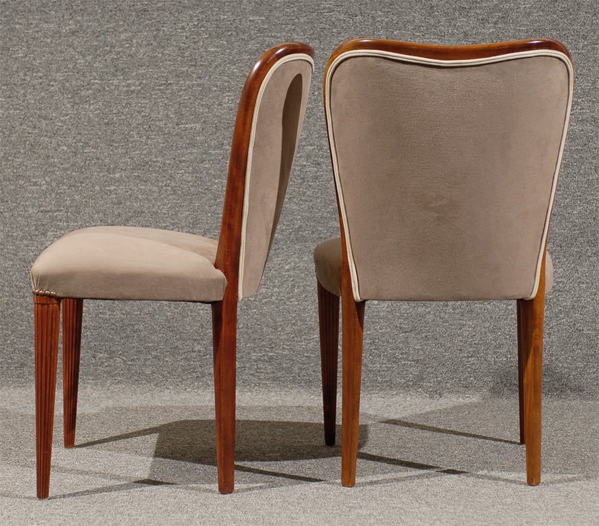 Upholstery Set of Six Newly Upholstered Swedish Art Moderne Dining Chairs