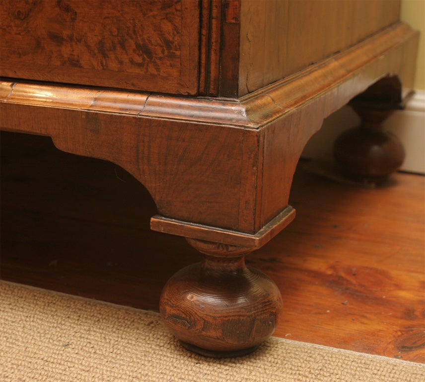 The Walton Hall Queen Anne Burl Walnut Secretary Bookcase, English, circa 1705 For Sale 4