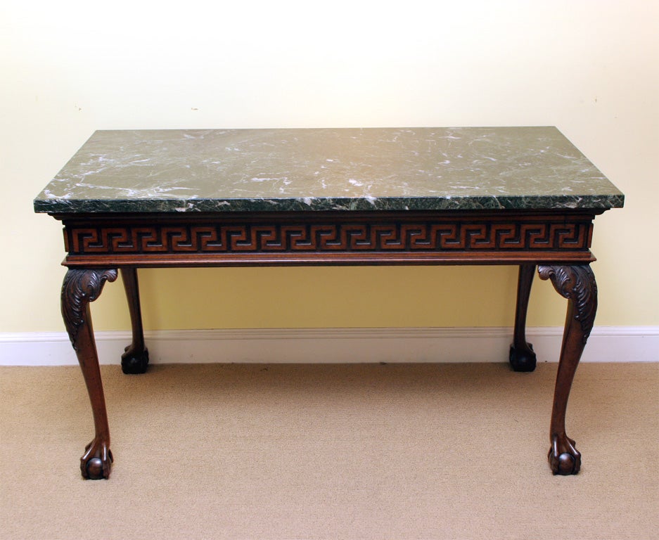 Very fine Irish  carved mahogany console table, c.1740