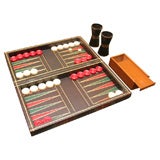 Fine Victorian gaming set for backgammon and checkers.