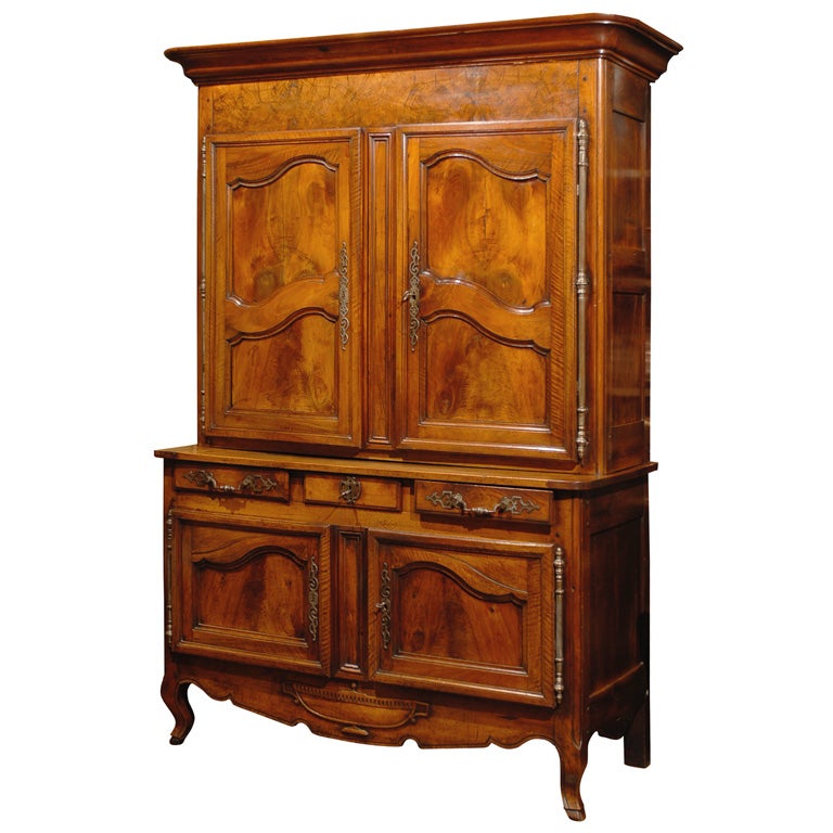 19th Century French Walnut Buffet a Deux Corps