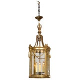 Bronze, bevelled glass lantern from France