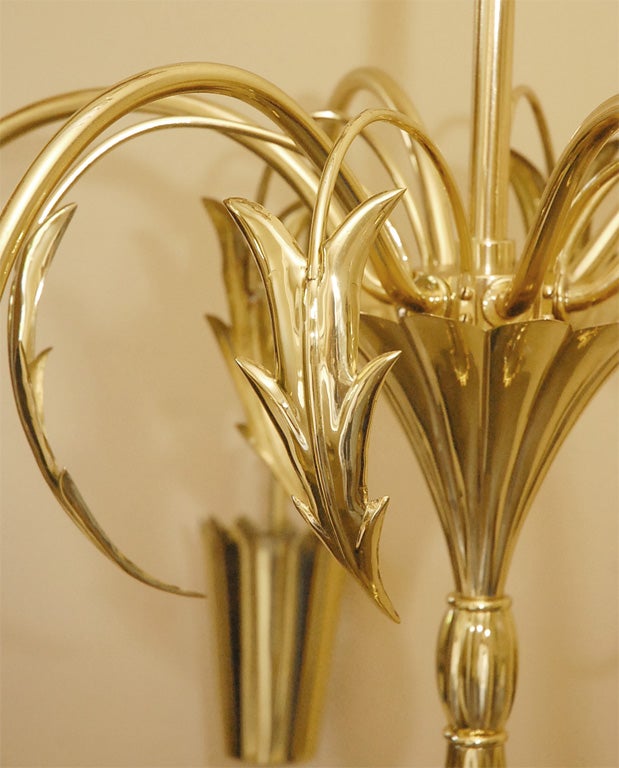 20th Century Wiener Werkstatte brass chandelier