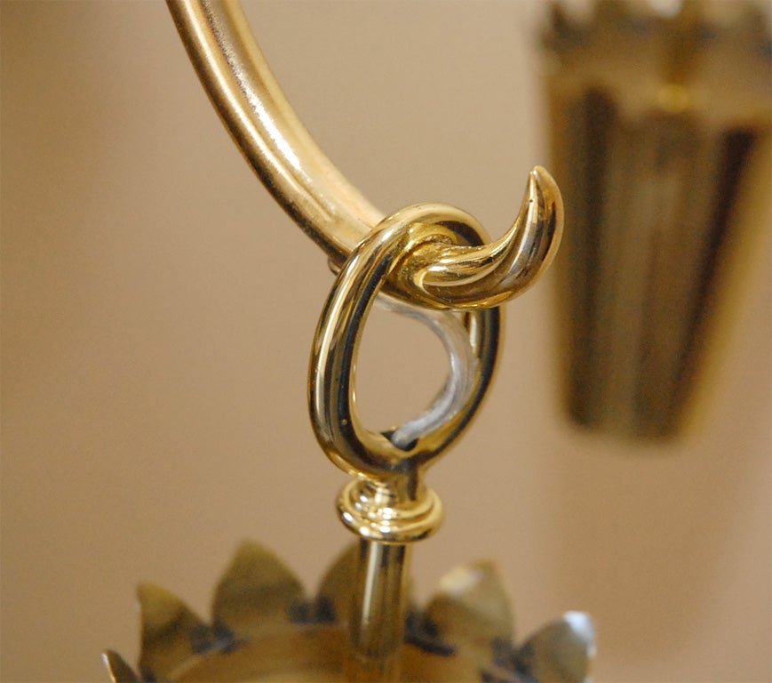 Wiener Werkstatte brass chandelier 1