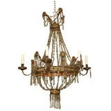 8228  TOLE AND CRYSTAL ITALIAN CHANDELIER