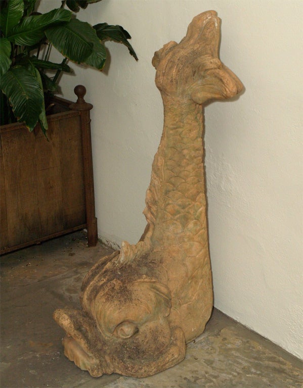 Terracotta Dolphin Fountain Piece