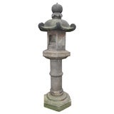 Massive Japanese Carved Granite Lantern Antique Massive Japanese Carved Granite Lantern