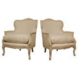 Pair of Louis XV Style French Provincial Arm Chairs Pair of Louis XV Style French Provincial Arm Chairs