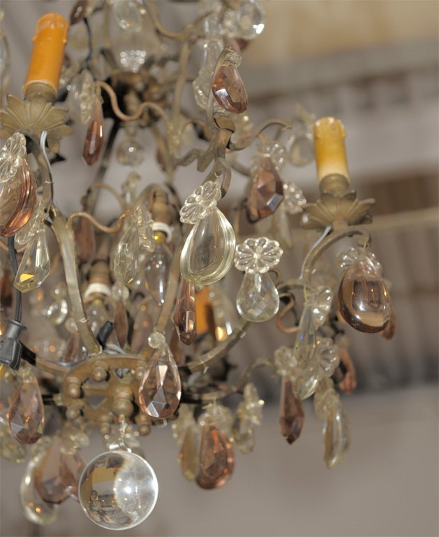 A  Louis XVI Style Bronze And Cut Glass Chandelier For Sale 1