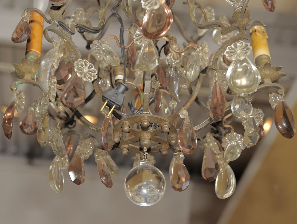 A  Louis XVI Style Bronze And Cut Glass Chandelier For Sale 2