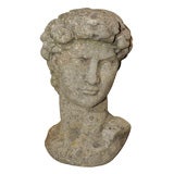 Cast Stone Head of David, After Michelangelo