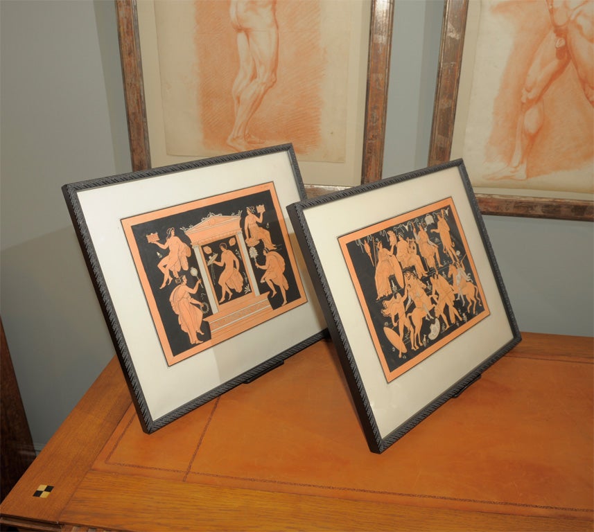 A Companion Pair of Prints Depicting Images From Greek Vases