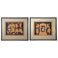 A Companion Pair of Prints Depicting Images From Greek Vases