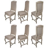 SET OF SIX LOUIS XV STYLE DINING CHAIRS
