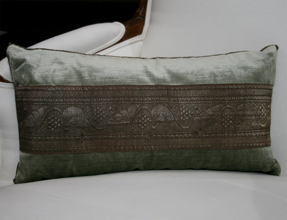 DECORATIVE PILLOWS WITH ANTIQUE TRIM at 1stdibs