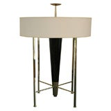 A Modern Brass and Wood Table Lamp by Stiffel.