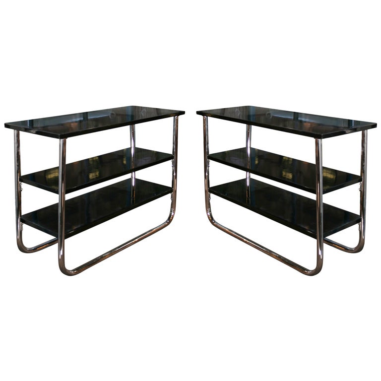 Pair of Art Deco End Tables by Wolfgang Hoffman