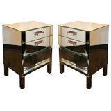Pair of Hollywood Mirrored End Tables/Night Stands