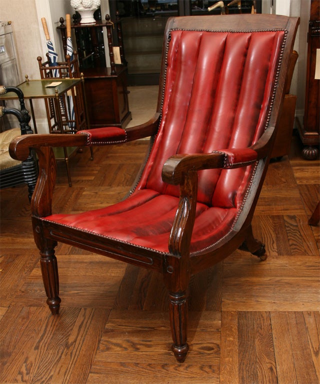 19th Century Anglo Colonial Calamander Wood Planters Chair, Mid 19th c.