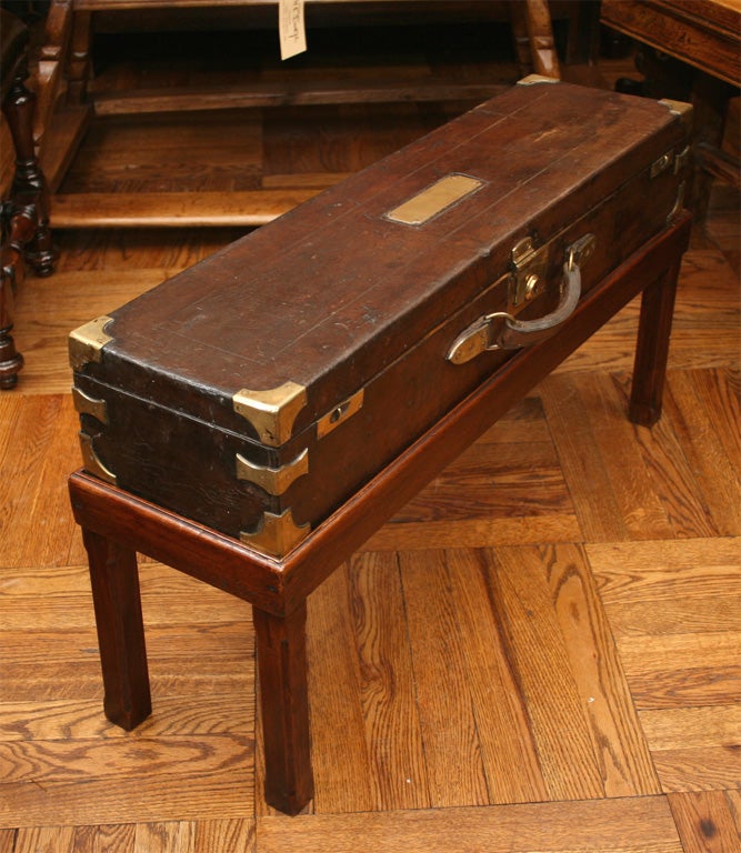 Leather & Brass Gun Case, England, c. 1875 (coffee table) 2