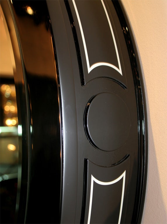 Sensational Lacquer Framed Mirror In Excellent Condition For Sale In New York, NY
