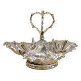 19th Century Sheffield Silverplate Shell-form Condiment Stand