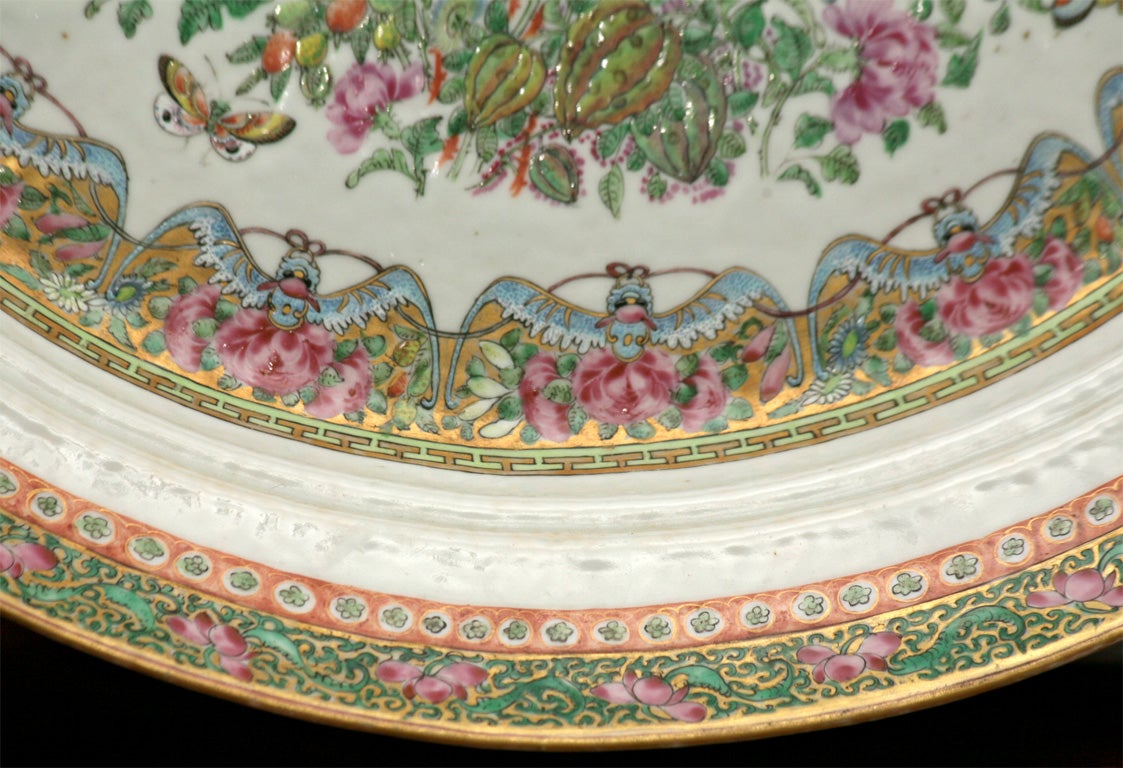 Chinese Export Famile Rose Platter with Drain Insert