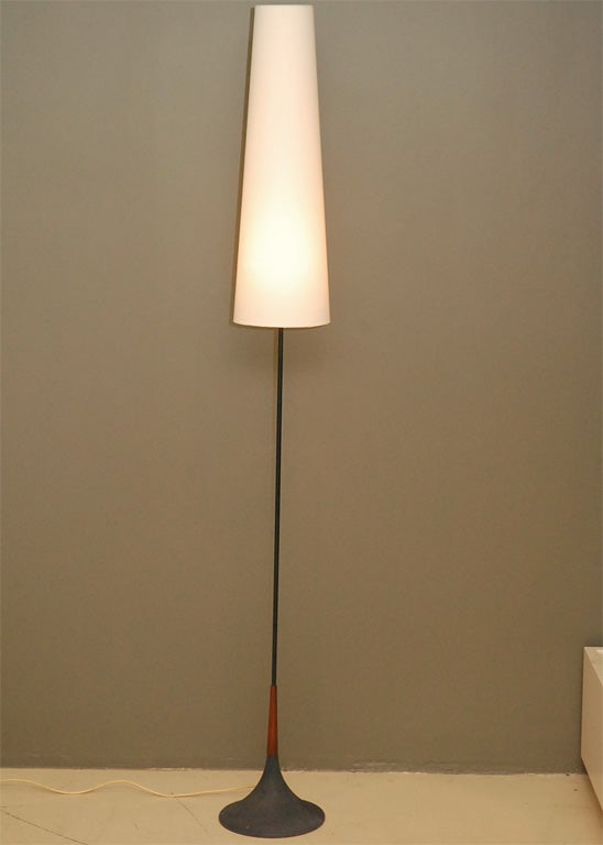 Belgian Walnut And Iron Floor Lamp