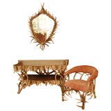 Spectacular Staghorn Console, Mirror & Chair Set
