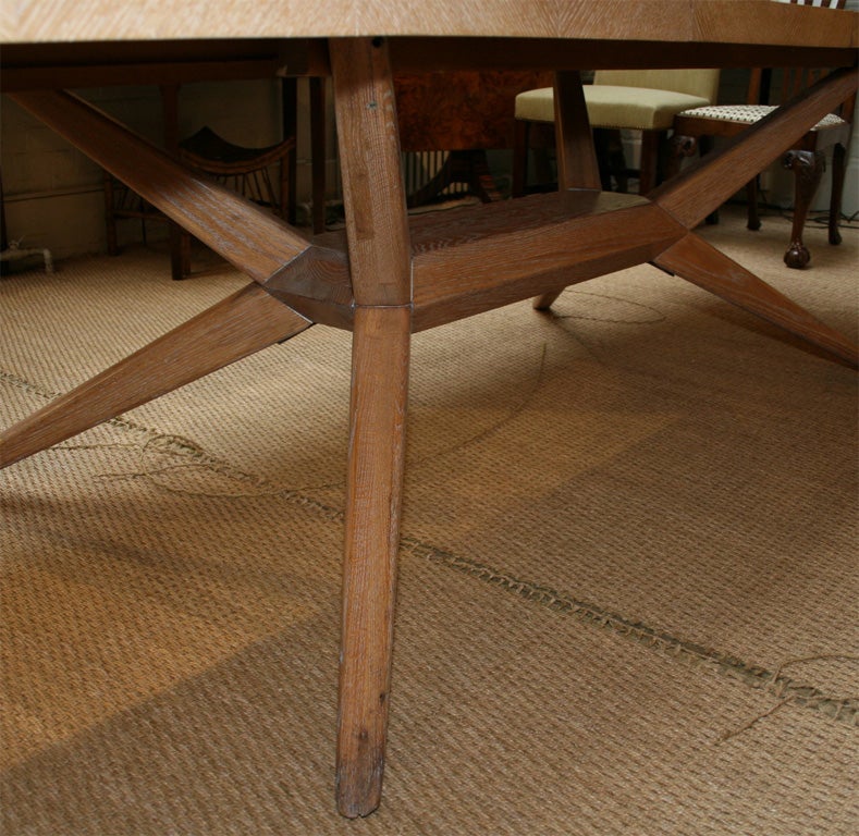 1950'S Limed Oak Extending Dining Table 4