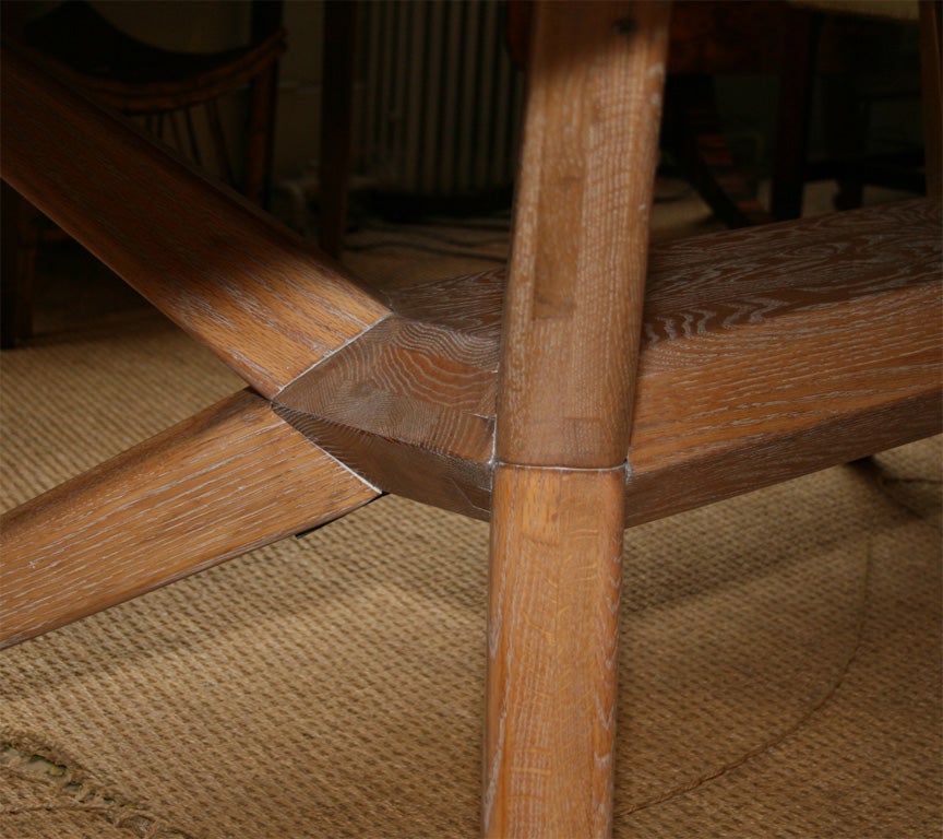 1950'S Limed Oak Extending Dining Table 5