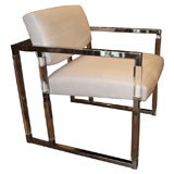 Pair of  chrome and lucite arm chairs by Charles Hollis Jones