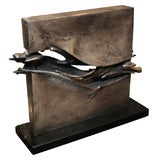 Silvered bronze modernist sculpture