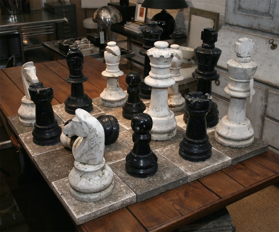 Stone and Cement Garden Chess Set 2